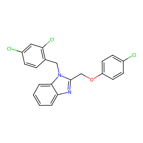 2-[(4-chlorophenoxy)methyl]-1-(2,4-dichlorobenzyl)-1H-benzimidazole structure