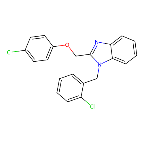 1-(2-chlorobenzyl)-2-[(4-chlorophenoxy)methyl]-1H-benzimidazole structure