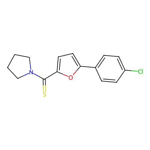 (5-(4-Chlorophenyl)furan-2-yl)(pyrrolidin-1-yl)methanethione structure