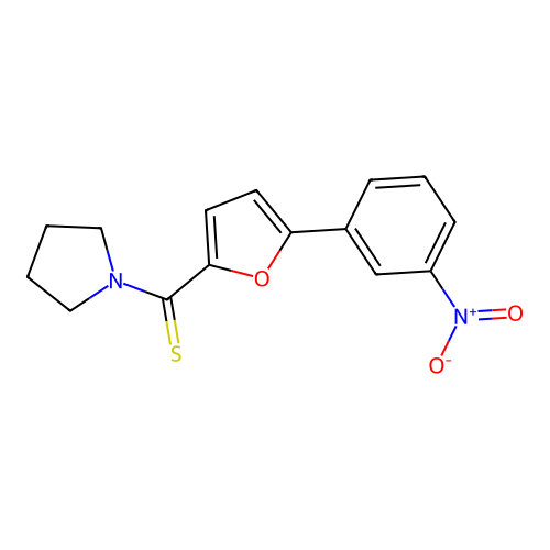 (5-(3-Nitrophenyl)furan-2-yl)(pyrrolidin-1-yl)methanethione structure