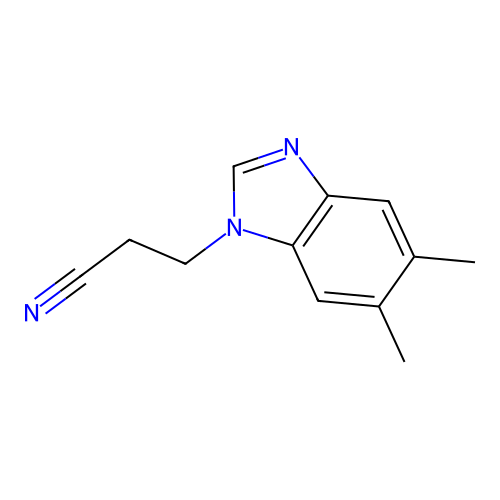 3-(5,6-dimethyl-1H-benzimidazol-1-yl)propanenitrile structure