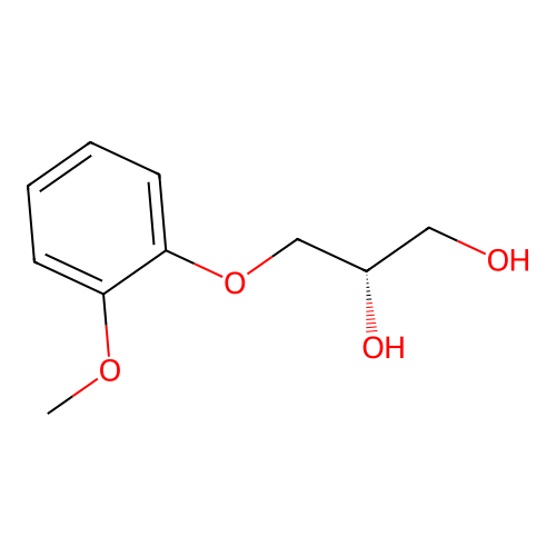 (2S)-3-(2-methoxyphenoxy)propane-1,2-diol structure