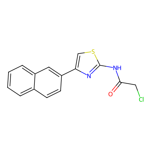 2-chloro-N-(4-naphthalen-2-yl-1,3-thiazol-2-yl)acetamide structure
