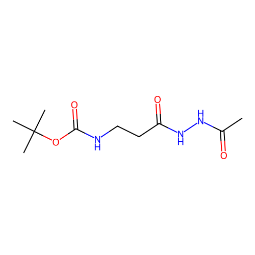[3-(N'-acetyl-hydrazino)-3-oxo-propyl]-carbamic acid tert-butyl ester structure