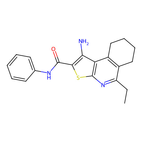 1-amino-5-ethyl-N-phenyl-6,7,8,9-tetrahydrothieno[2,3-c]isoquinoline-2-carboxamide structure