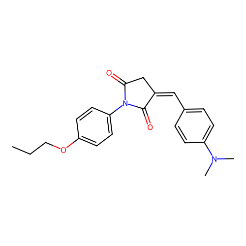 (3Z)-3-[4-(dimethylamino)benzylidene]-1-(4-propoxyphenyl)pyrrolidine-2,5-dione structure