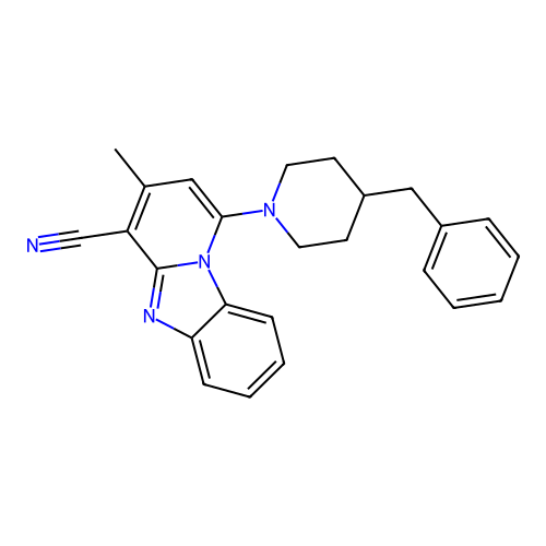 1-(4-Benzylpiperidin-1-yl)-3-methylpyrido[1,2-a]benzimidazole-4-carbonitrile structure