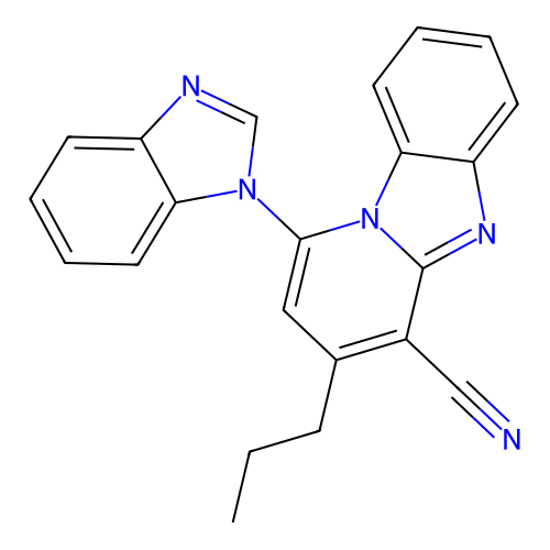 1-(1H-Benzimidazol-1-YL)-3-propylpyrido(1,2-A)benzimidazole-4-carbonitrile structure