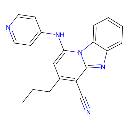 3-Propyl-1-(pyridin-4-ylamino)pyrido[1,2-a]benzimidazole-4-carbonitrile structure