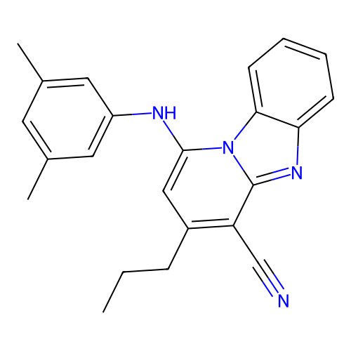 1-[(3,5-Dimethylphenyl)amino]-3-propylpyrido[1,2-a]benzimidazole-4-carbonitrile structure