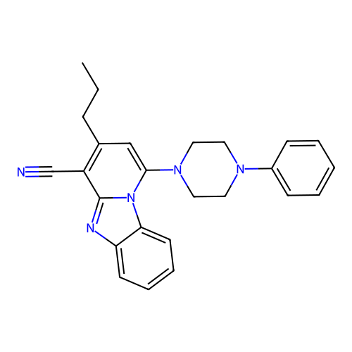 1-(4-Phenylpiperazin-1-yl)-3-propylpyrido[1,2-a]benzimidazole-4-carbonitrile structure