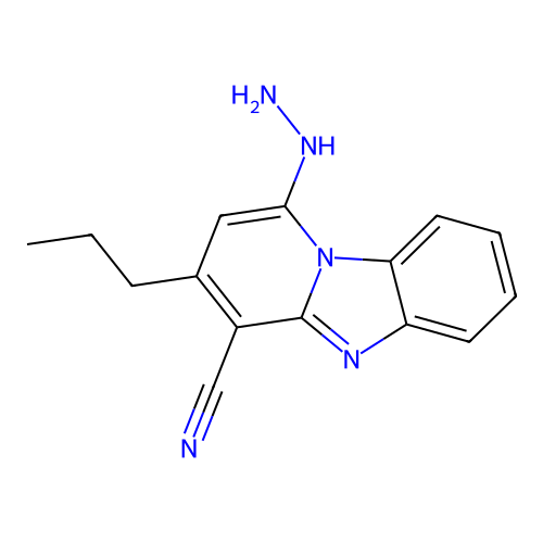 1-Hydrazinyl-3-propylpyrido[1,2-a]benzimidazole-4-carbonitrile structure