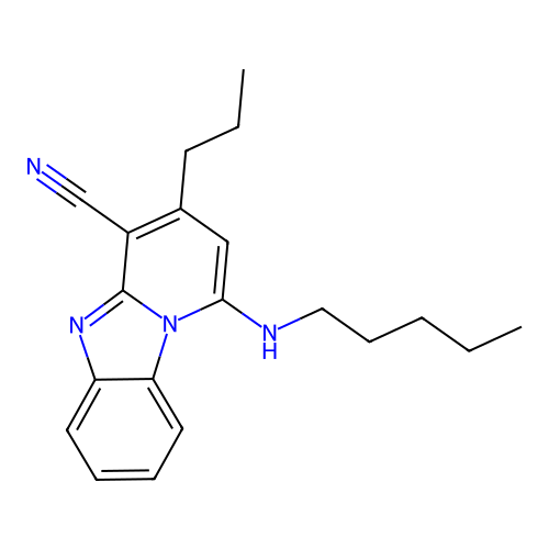 1-(Pentylamino)-3-propylpyrido[1,2-a]benzimidazole-4-carbonitrile structure