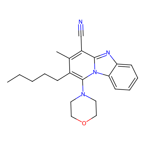 3-Methyl-1-(4-morpholinyl)-2-pentylpyrido[1,2-a]benzimidazole-4-carbonitrile structure