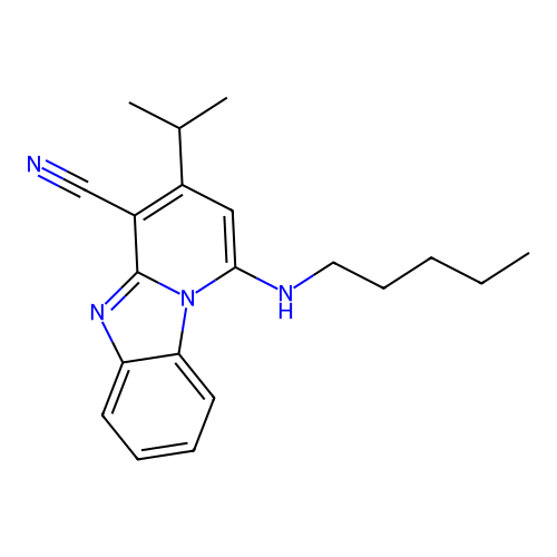 1-(Pentylamino)-3-(propan-2-yl)pyrido[1,2-a]benzimidazole-4-carbonitrile structure