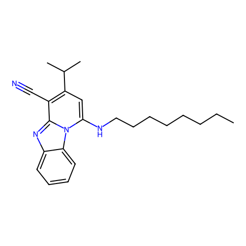 1-(Octylamino)-3-(propan-2-yl)pyrido[1,2-a]benzimidazole-4-carbonitrile structure