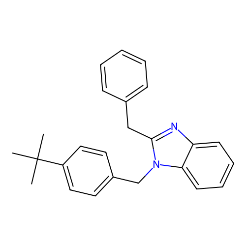 2-benzyl-1-(4-tert-butylbenzyl)-1H-benzimidazole structure