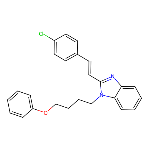 2-[(E)-2-(4-chlorophenyl)ethenyl]-1-(4-phenoxybutyl)-1H-benzimidazole structure