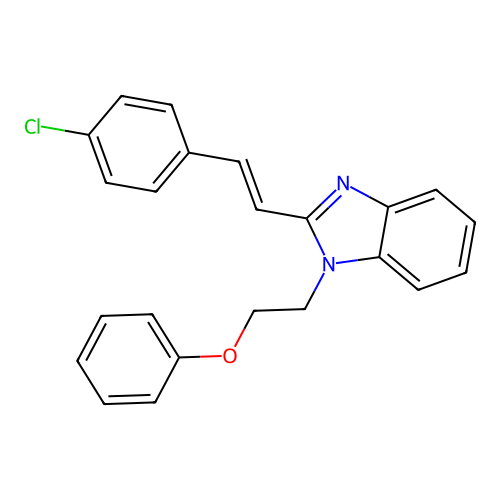 2-[(E)-2-(4-chlorophenyl)ethenyl]-1-(2-phenoxyethyl)-1H-benzimidazole structure