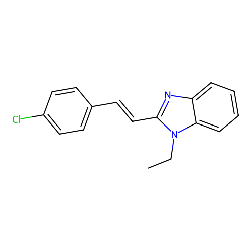 (E)-2-(4-chlorostyryl)-1-ethyl-1H-benzo[d]imidazole structure