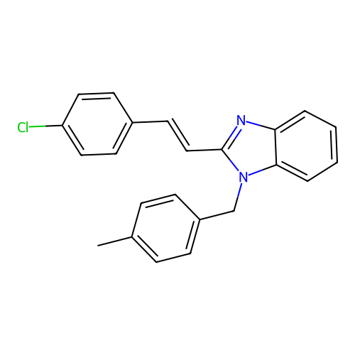 2-[(E)-2-(4-chlorophenyl)ethenyl]-1-(4-methylbenzyl)-1H-benzimidazole structure