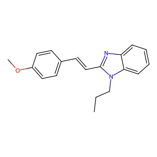 1-[(1E)-2-(1-propylbenzimidazol-2-yl)vinyl]-4-methoxybenzene structure