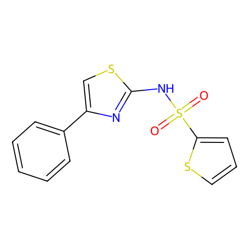 N-(4-phenyl-2-thiazolyl)-2-thiophenesulfonamide structure