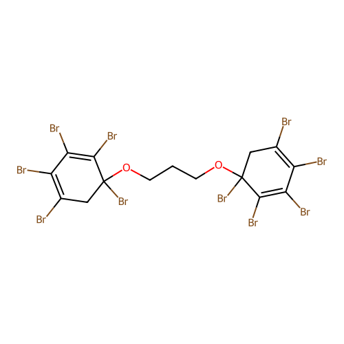 1,1'-(Propane-1,3-diylbis(oxy))bis(pentabromobenzene) structure