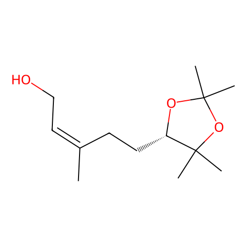 (6S,2Z)-6,7-Isopropylidenedioxy-3,7-dimethyl-2-octen-1-OL structure