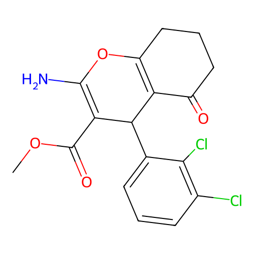 methyl 2-amino-4-(2,3-dichlorophenyl)-5-oxo-5,6,7,8-tetrahydro-4H-chromene-3-carboxylate structure