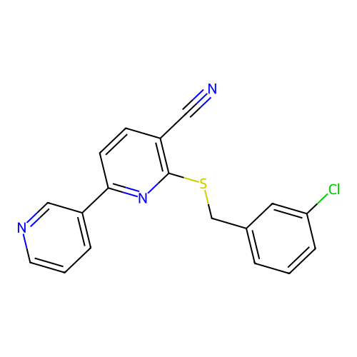 6-[(3-Chlorobenzyl)sulfanyl]-2,3'-bipyridine-5-carbonitrile structure