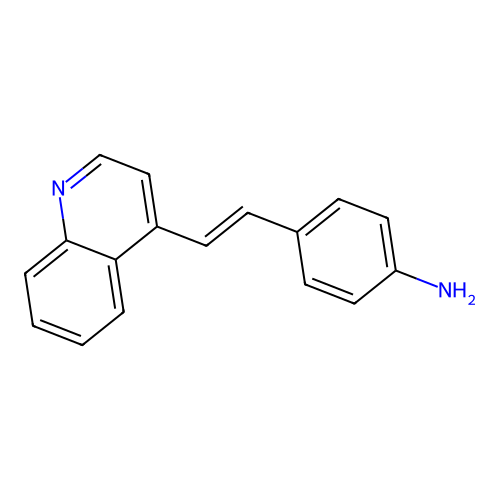Benzenamine, 4-[2-(4-quinolinyl)ethenyl]- structure