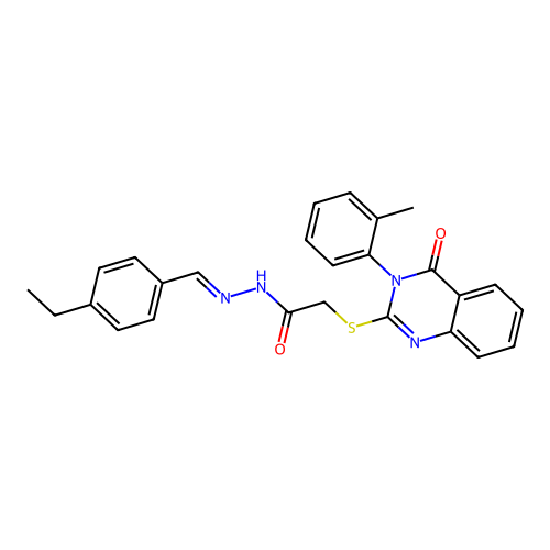 (E)-N'-(4-ethylbenzylidene)-2-((4-oxo-3-(o-tolyl)-3,4-dihydroquinazolin-2-yl)thio)acetohydrazide structure