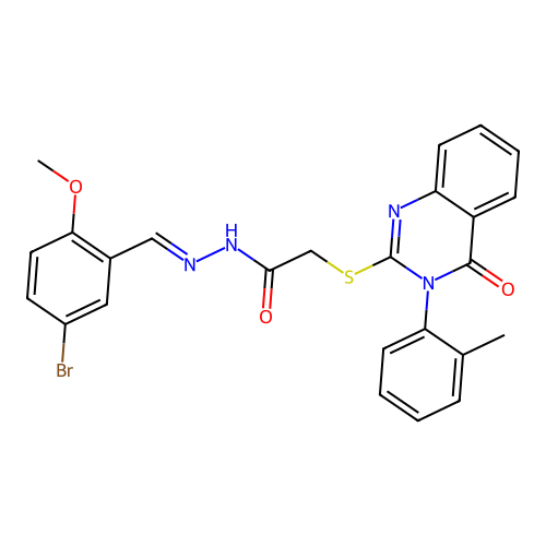 (E)-N'-(5-bromo-2-methoxybenzylidene)-2-((4-oxo-3-(o-tolyl)-3,4-dihydroquinazolin-2-yl)thio)acetohydrazide structure