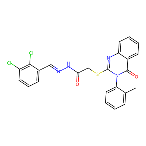 (E)-N'-(2,3-dichlorobenzylidene)-2-((4-oxo-3-(o-tolyl)-3,4-dihydroquinazolin-2-yl)thio)acetohydrazide structure