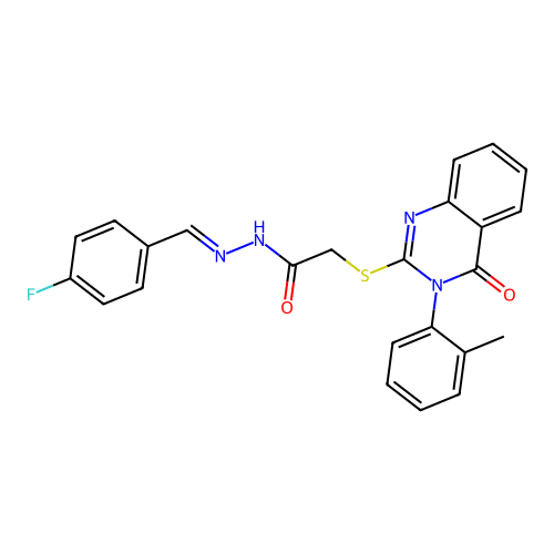 (E)-N'-(4-fluorobenzylidene)-2-((4-oxo-3-(o-tolyl)-3,4-dihydroquinazolin-2-yl)thio)acetohydrazide structure