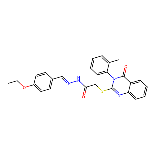 (E)-N'-(4-ethoxybenzylidene)-2-((4-oxo-3-(o-tolyl)-3,4-dihydroquinazolin-2-yl)thio)acetohydrazide structure