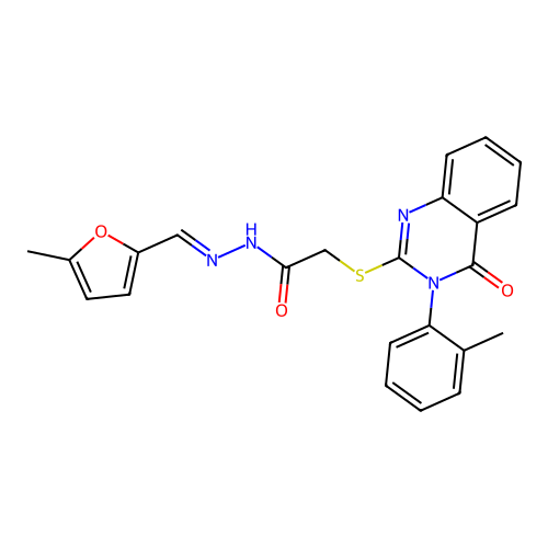 (E)-N'-((5-methylfuran-2-yl)methylene)-2-((4-oxo-3-(o-tolyl)-3,4-dihydroquinazolin-2-yl)thio)acetohydrazide structure