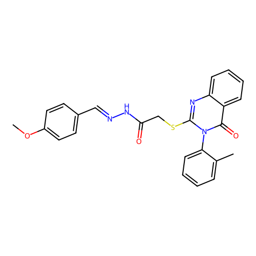 (E)-N'-(4-methoxybenzylidene)-2-((4-oxo-3-(o-tolyl)-3,4-dihydroquinazolin-2-yl)thio)acetohydrazide structure