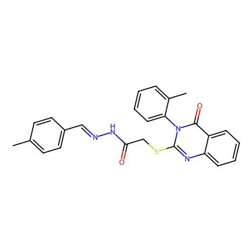(E)-N'-(4-methylbenzylidene)-2-((4-oxo-3-(o-tolyl)-3,4-dihydroquinazolin-2-yl)thio)acetohydrazide structure