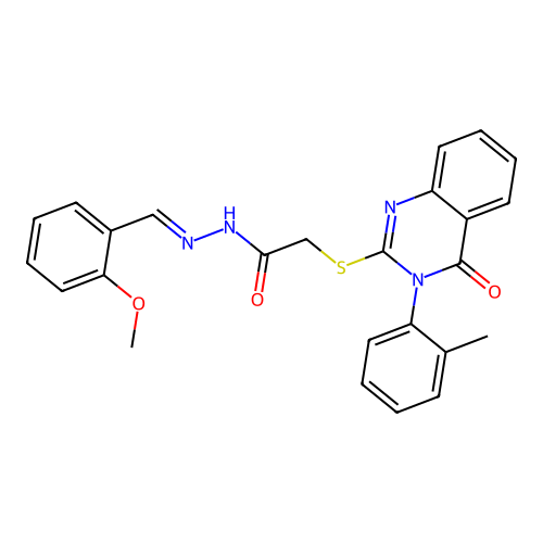 (E)-N'-(2-methoxybenzylidene)-2-((4-oxo-3-(o-tolyl)-3,4-dihydroquinazolin-2-yl)thio)acetohydrazide structure