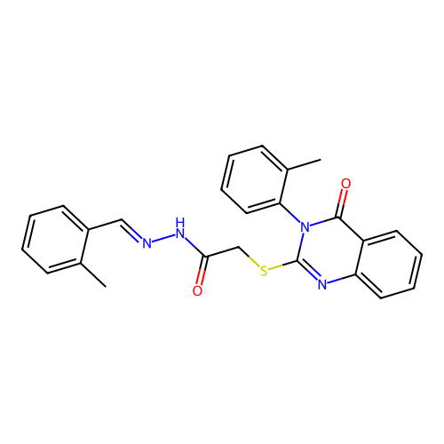 (E)-N'-(2-methylbenzylidene)-2-((4-oxo-3-(o-tolyl)-3,4-dihydroquinazolin-2-yl)thio)acetohydrazide structure