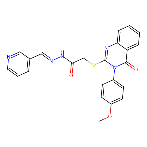 (E)-2-((3-(4-methoxyphenyl)-4-oxo-3,4-dihydroquinazolin-2-yl)thio)-N'-(pyridin-3-ylmethylene)acetohydrazide structure