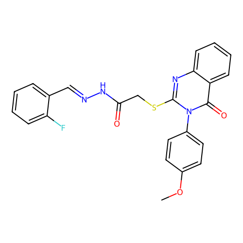 (E)-N'-(2-fluorobenzylidene)-2-((3-(4-methoxyphenyl)-4-oxo-3,4-dihydroquinazolin-2-yl)thio)acetohydrazide structure