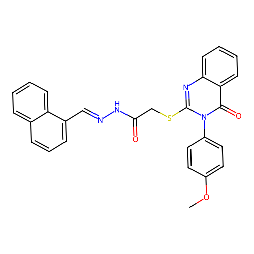 (E)-2-((3-(4-methoxyphenyl)-4-oxo-3,4-dihydroquinazolin-2-yl)thio)-N'-(naphthalen-1-ylmethylene)acetohydrazide structure