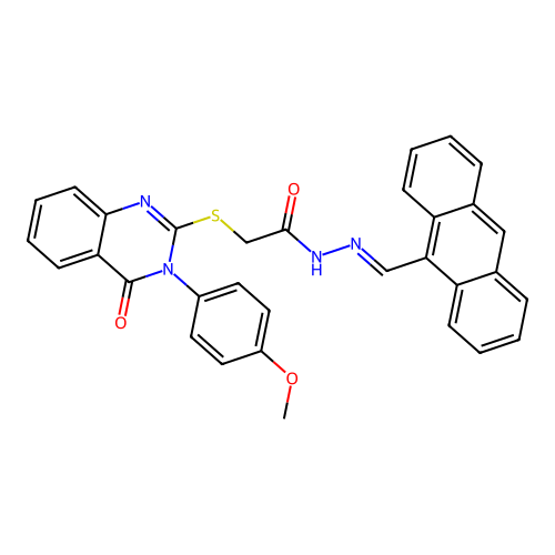 (E)-N'-(anthracen-9-ylmethylene)-2-((3-(4-methoxyphenyl)-4-oxo-3,4-dihydroquinazolin-2-yl)thio)acetohydrazide structure