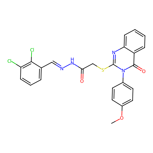 (E)-N'-(2,3-dichlorobenzylidene)-2-((3-(4-methoxyphenyl)-4-oxo-3,4-dihydroquinazolin-2-yl)thio)acetohydrazide structure