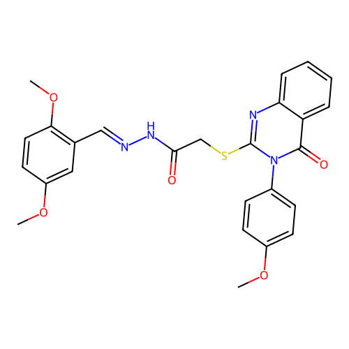 (E)-N'-(2,5-dimethoxybenzylidene)-2-((3-(4-methoxyphenyl)-4-oxo-3,4-dihydroquinazolin-2-yl)thio)acetohydrazide structure