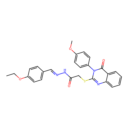 (E)-N'-(4-ethoxybenzylidene)-2-((3-(4-methoxyphenyl)-4-oxo-3,4-dihydroquinazolin-2-yl)thio)acetohydrazide structure