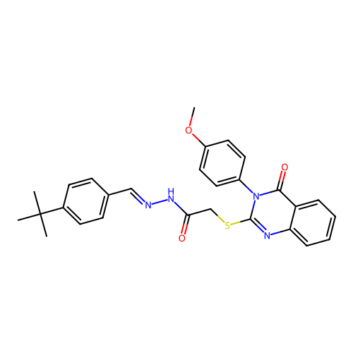 (E)-N'-(4-(tert-butyl)benzylidene)-2-((3-(4-methoxyphenyl)-4-oxo-3,4-dihydroquinazolin-2-yl)thio)acetohydrazide structure